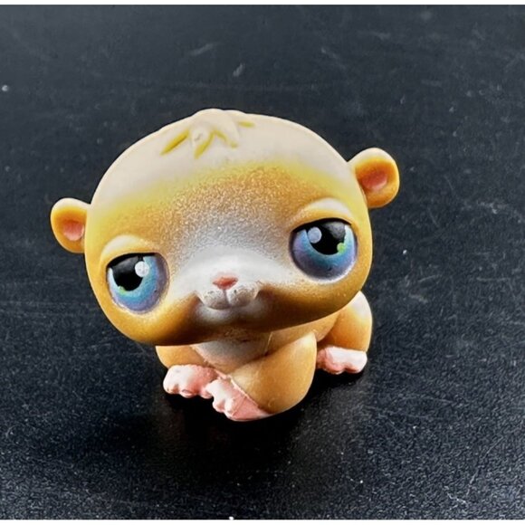 Littlest Pet Shop LPS Authentic Brown Tan Hamster Blue Eyes #54 2004 Hasbro - Picture 1 of 5